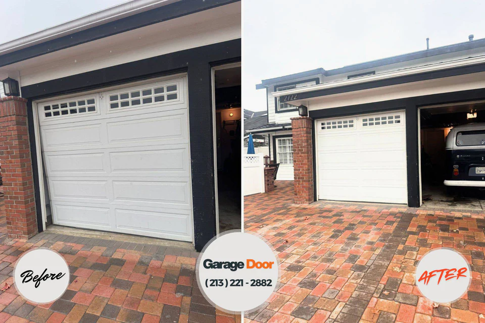 Before and after: garage door repair Sunset, FL